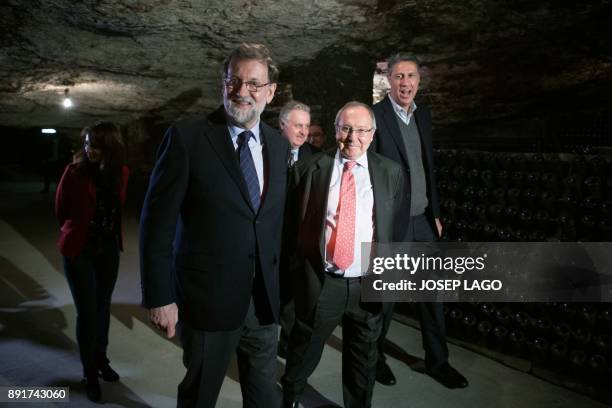 Spanish Prime Minister Mariano Rajoy , Freixenet president Jose Luis Bonet , People's Party deputy secretary of studies and programs Andrea Levy...