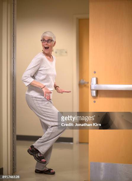 active senior recreation class. - old woman dancing bildbanksfoton och bilder