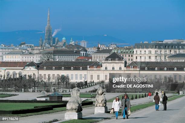 Facade of a palace, Belvedere Palace, Vienna, Austria