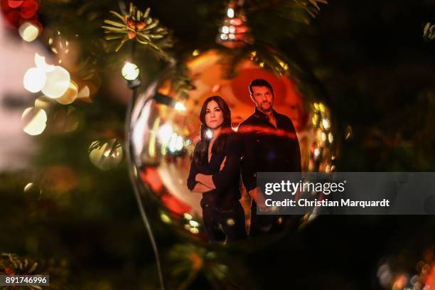 Bettina Zimmermann and Wiesinger, playing the family at series, plotted on an christmas ball pictuerd during the photo call of the 'Der Lack ist ab'...