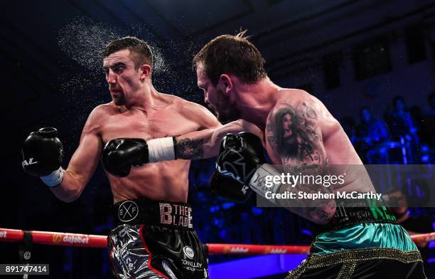 London , United Kingdom - 13 December 2017; Miles Shinkwin, right, and Jake Ball during their WBA Continental Light-Heavyweight Championship bout at...