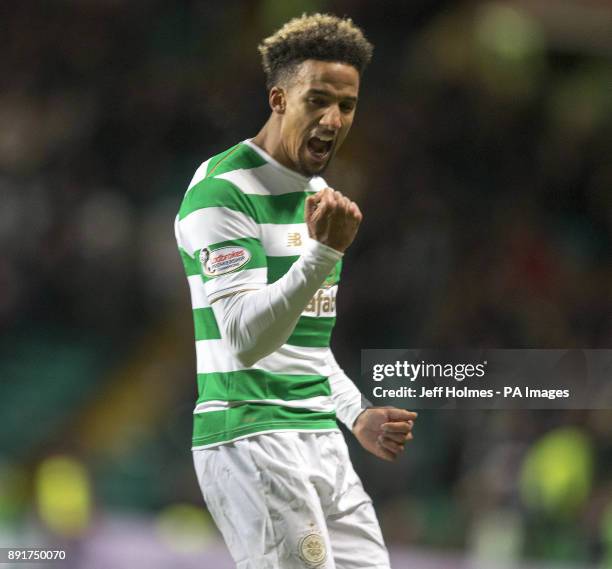 Celtic's Scott Sinclair celebrates scoring his side's third goal of the gameduring the Ladbrokes Scottish Premiership match at Celtic Park, Glasgow.