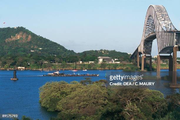 Bridge across a canal, Panama Canal, Bridge of the Americas, Panama City, Panama