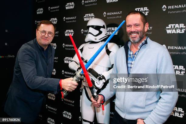 Public Relations Director of the Renault-Nissan Alliance, Claude Hugot and Christian Vadim attend the "Star Wars x Renault" : Party at Atelier...