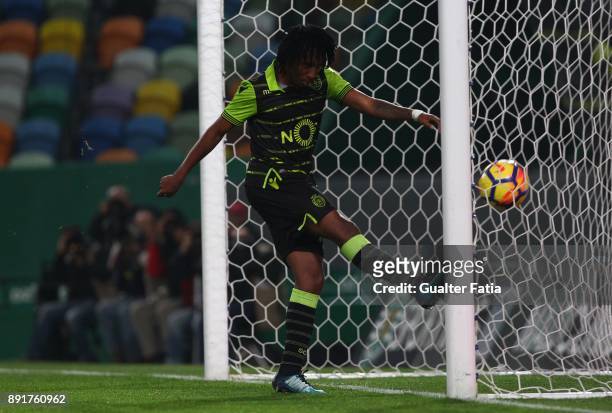 Sporting CP forward Gelson Martins from Portugal scores goal during the Portuguese Cup match between Sporting CP and Vilaverdense at Estadio Jose...