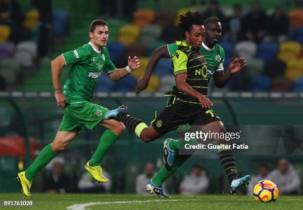 Sporting CP forward Gelson Martins from Portugal in action during the Portuguese Cup match between Sporting CP and Vilaverdense at Estadio Jose...