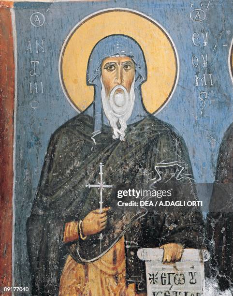 Paintings of St. Anthony, Panagia Ties Asinou Church, Nikitart, Cyprus