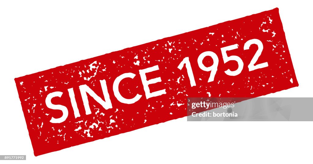 Since 1952 Red Rubber Stamp Icon on Transparent Background