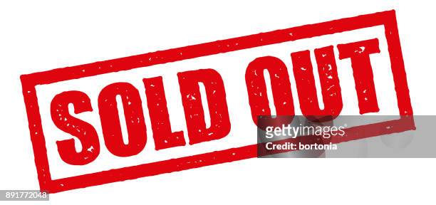 sold out red rubber stamp icon on transparent background - sold out stock illustrations