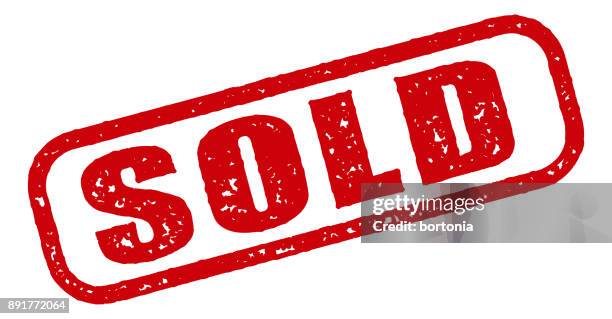 sold red rubber stamp icon on transparent background - red sold sign stock illustrations