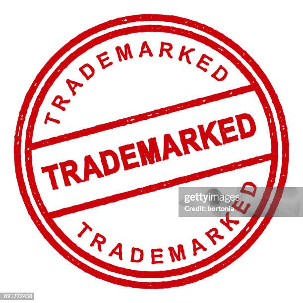 trademarked red rubber stamp icon on transparent background - copyright symbol transparent background stock illustrations
