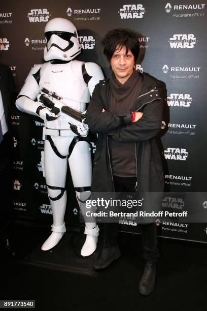 Singer of Musical Group "Indochine" Nicolas Sirkis attends the "Star Wars x Renault" : Party at Atelier Renault on December 13, 2017 in Paris, France.