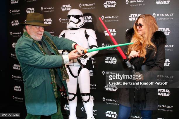 Member of the French Academy, Marc Lambron and Delphine Marang Alexandre attend the "Star Wars x Renault" : Party at Atelier Renault on December 13,...