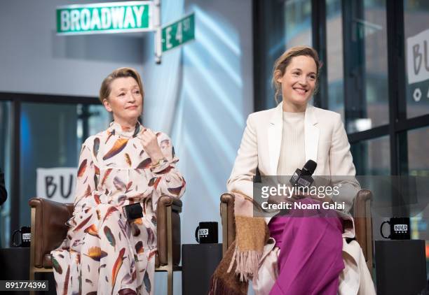Lesley Manville and Vicky Krieps visit Build Series to discuss "Phantom Thread" at Build Studio on December 13, 2017 in New York City.