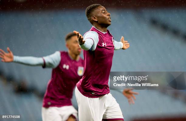 Colin Odutayo of Aston Villa scores for Aston Villa during the FA Youth Cup third round match between Aston Villa and Coventry City at Villa Park on...