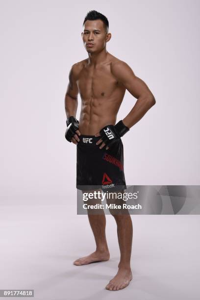 Andre Soukhamthath poses for a portrait during a UFC photo session on December 6, 2017 in Fresno, California.