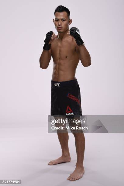 Andre Soukhamthath poses for a portrait during a UFC photo session on December 6, 2017 in Fresno, California.