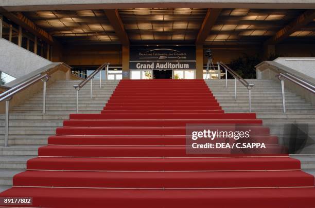 Low angle view of steps leading to a building, Cannes, France