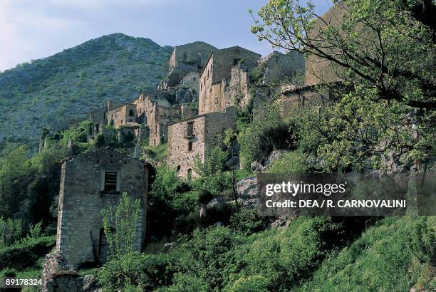 Buildings at a hillside, Rocchetta A Volturno, Molise, Italy