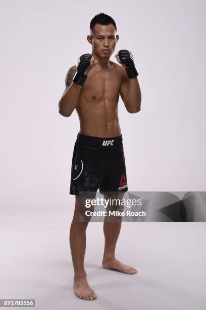 Andre Soukhamthath poses for a portrait during a UFC photo session on December 6, 2017 in Fresno, California.