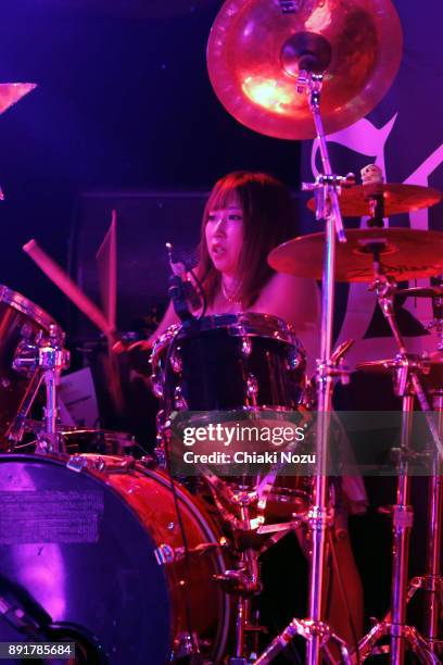 Haruna of Lovebites performs live on stage at Underworld on November 27, 2017 in London, England.