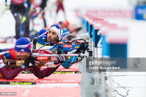 Martin Fourcade of France prepares during the second day of trainings during the IBU Biathlon World Cup on December 13, 2017 in Le Grand Bornand,...