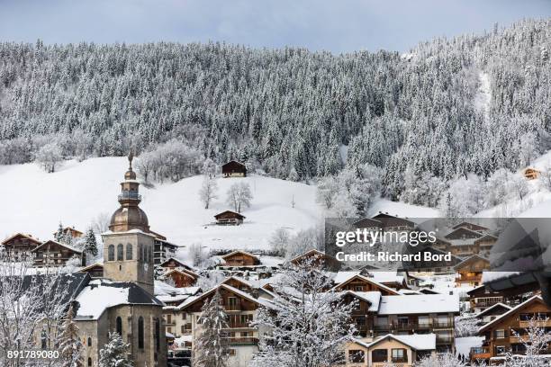 General view of Le Grand Bornand village during the second day of training during the IBU Biathlon World Cup on December 13, 2017 in Le Grand...