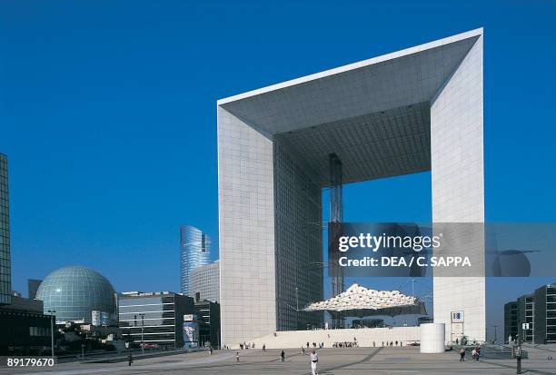 Low angle view of a monument, Grande Arche, La Defense, Paris, France