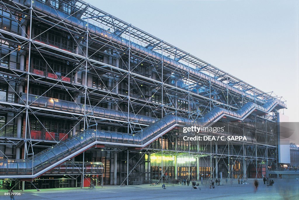 Facade of a museum, Pompidou Center, Paris, France