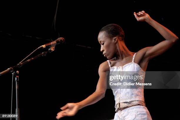 Rokia Traore performs on stage for the last day of Francofolies de Spa Festival on July 21, 2009 in Spa, Belgium.