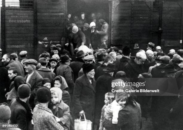 The arrival of Hungarian Jews in Auschwitz-Birkenau, in German-occupied Poland, June 1944. Between May 2nd and July 9th, more than 430,000 Hungarian...