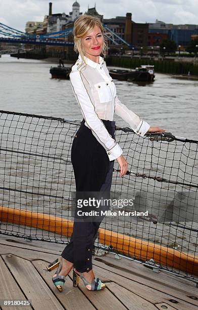 Sienna Miller attends a Photocall to launch 'G.I Joe: The Rise Of Cobra' at HMS Belfast on July 22, 2009 in London, England.