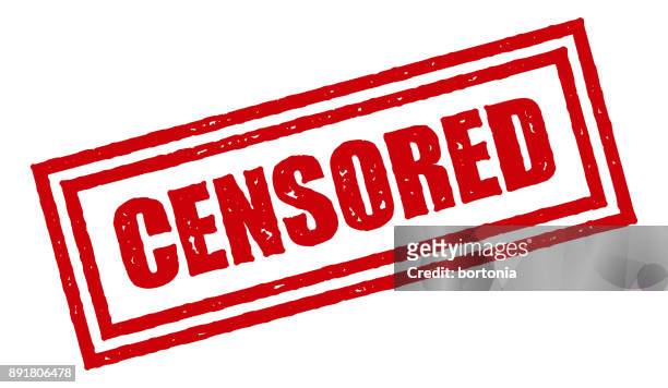 bildbanksillustrationer, clip art samt tecknat material och ikoner med censurerade röda gummistämpel ikonen på transparent bakgrund - censorship