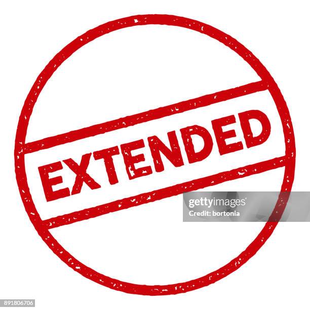 extended red rubber stamp icon on transparent background - long stock illustrations