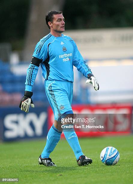 Steve Harper in action during a pre-season friendly match between Huddersfield Town and Newcastle United at the Galpharm Stadium on July 21, 2009 in...