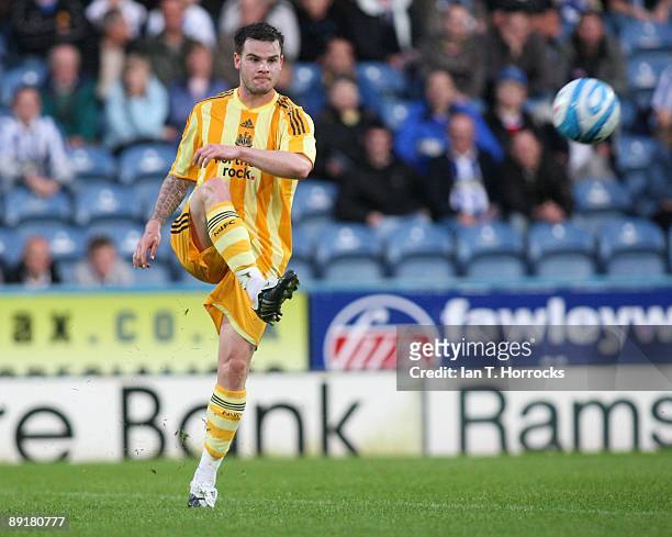 Danny Guthrie in action during a pre-season friendly match between Huddersfield Town and Newcastle United at the Galpharm Stadium on July 21, 2009 in...
