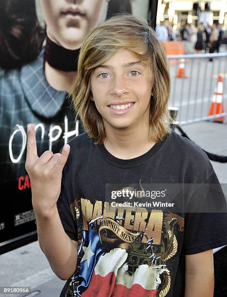 Actor Jimmy Bennett arrives at the premiere of Warner Bros. "Orphan" at the Mann Village Theater on July 21, 2009 in Los Angeles, California.
