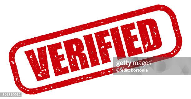 verified red rubber stamp icon on transparent background - 1952 stock illustrations