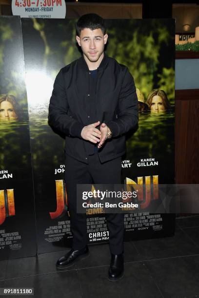 Singer/songwriter and actor Nick Jonas attends a New York special screening of "Jumanji: Welcome to the Jungle" at Dave & Buster's Time Square on...