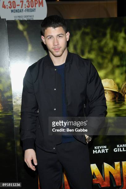 Singer/songwriter and actor Nick Jonas attends a New York special screening of "Jumanji: Welcome to the Jungle" at Dave & Buster's Time Square on...