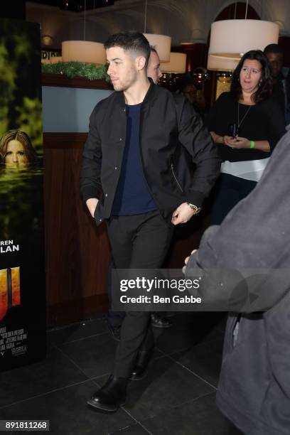 Singer/songwriter and actor Nick Jonas attends a New York special screening of "Jumanji: Welcome to the Jungle" at Dave & Buster's Time Square on...