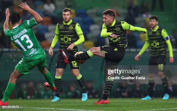 Sporting CP midfielder Iuri Medeiros from Portugal in action during the Portuguese Cup match between Sporting CP and Vilaverdense at Estadio Jose...