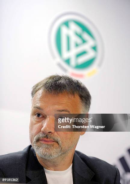 Horst Hamann, photographer of the image campagne looks on during a press conference at the Rhein Neckar Arena on July 22, 2009 in Sinsheim, Germany.
