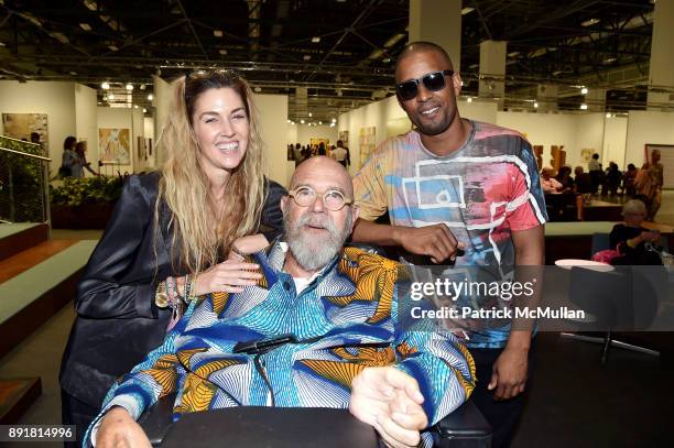 Suzanne Scott, Chuck Close and Shane Bullock attend Art Basel Miami Beach - Private Day at Miami Beach Convention Center on December 6, 2017 in Miami...