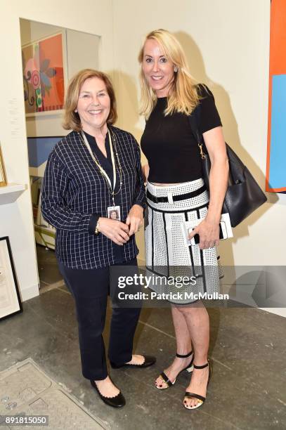 Gretchen Berggruen and Laura Sweeney attend Art Basel Miami Beach - Private Day at Miami Beach Convention Center on December 6, 2017 in Miami Beach,...