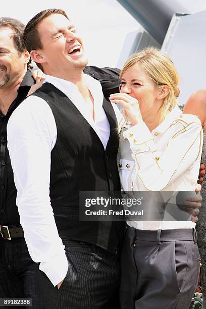 Channing Tatum and Sienna Miller attend a Photocall to launch 'G.I Joe: The Rise of Cobra' held at HMS Belfast on July 22, 2009 in London, England.