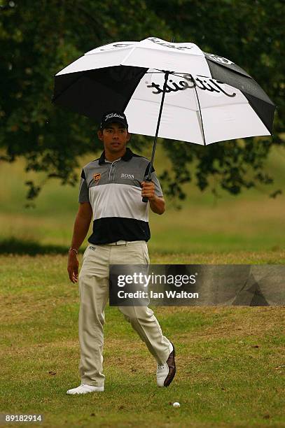 Pablo Larrazabal of Spain walks down the 12th hole during the SAS Masters at the Barseback Golf & Country Club on July 22, 2009 in Malmo, Sweden.