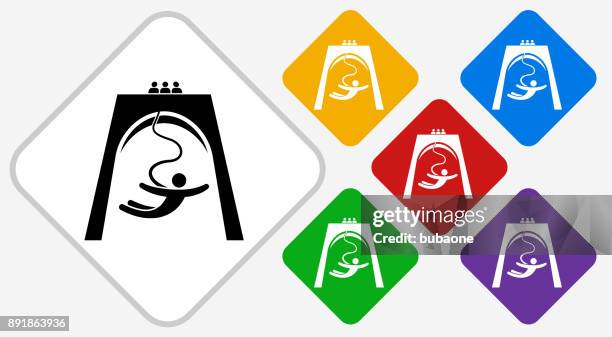 bungee-jumping farbe diamant vektor icon - bungeejumping stock-grafiken, -clipart, -cartoons und -symbole