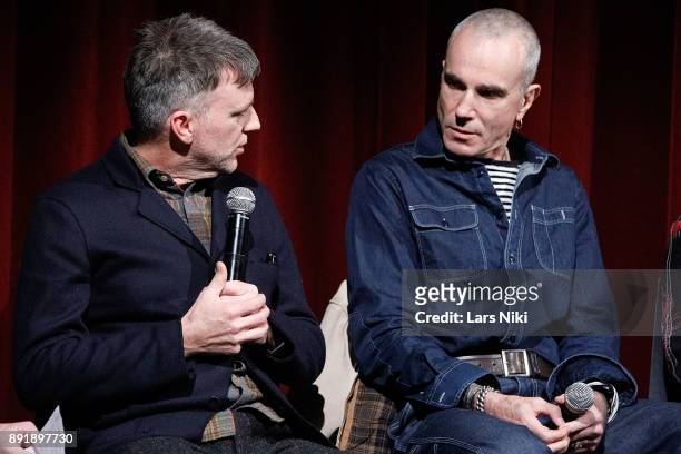 Writer, director and producer Paul Thomas Anderson and actor Daniel Day-Lewis on stage during The Academy of Motion Picture Arts & Sciences Official...