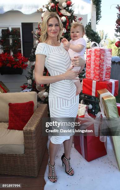 Actress Brooke Burns and daughter Declan Welles visit Hallmark's "Home & Family" at Universal Studios Hollywood on December 13, 2017 in Universal...